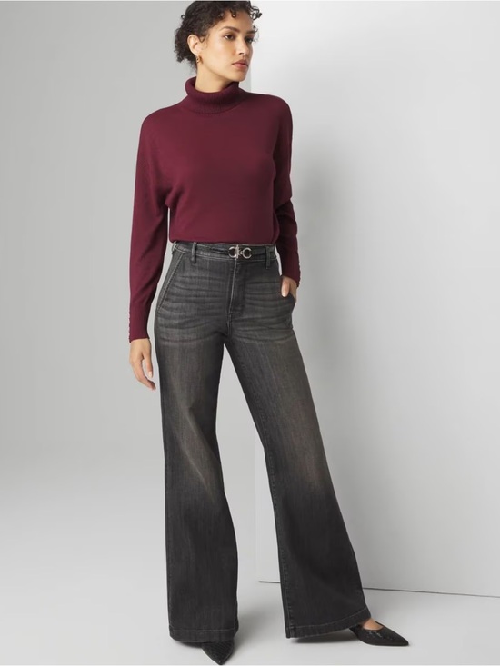 White House Black Market Denim - White House Black Market Extra High Rise Eco Wide Leg Jean